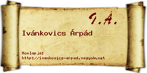 Ivánkovics Árpád névjegykártya