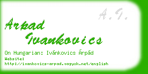 arpad ivankovics business card